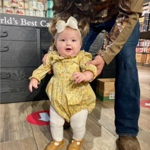 Smockingbird Kids Boutique Vintage Marigold Liberty Floral Bubble, 18M